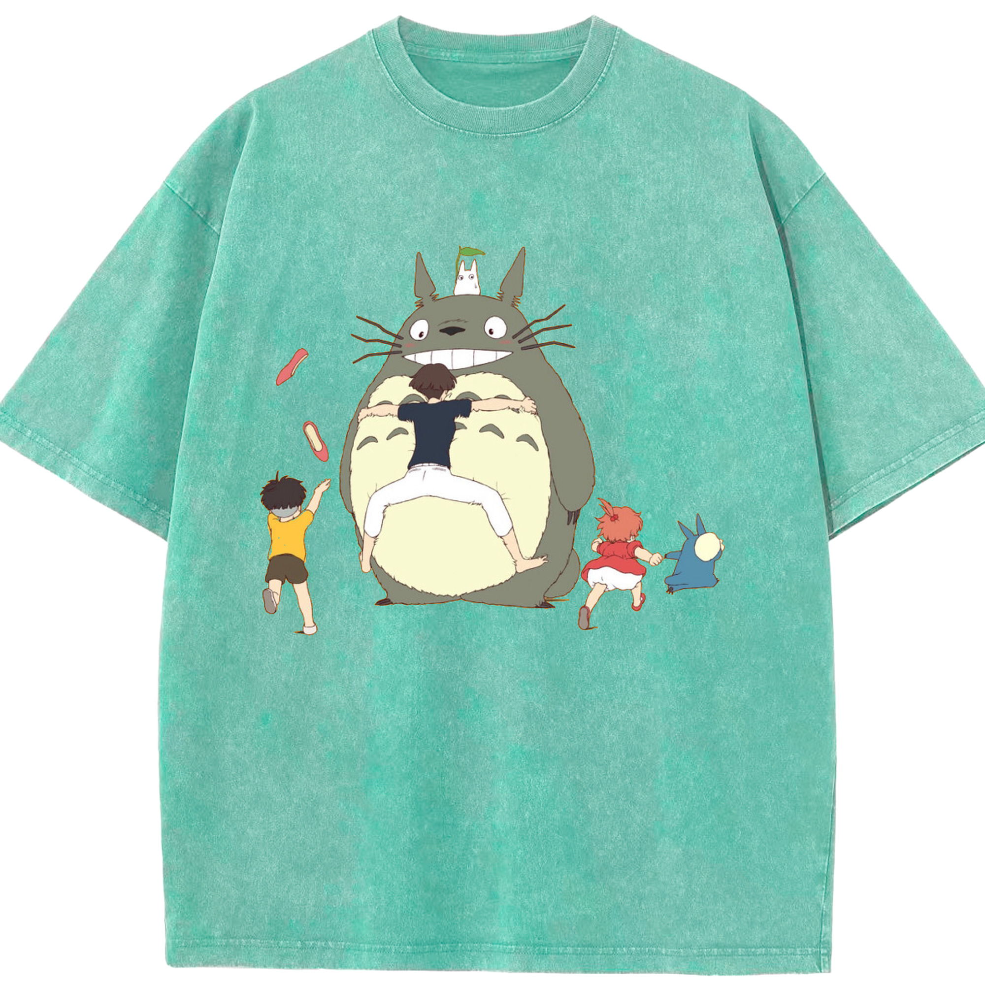 （画像用） となりのトトロ 草壁メイ 草壁サツキ My Neighbor Totoro Satsuki Kusakabe Mei Kusakabe 綿100% ヴィンテージ風 半袖Tシャツ（フロントプリント）